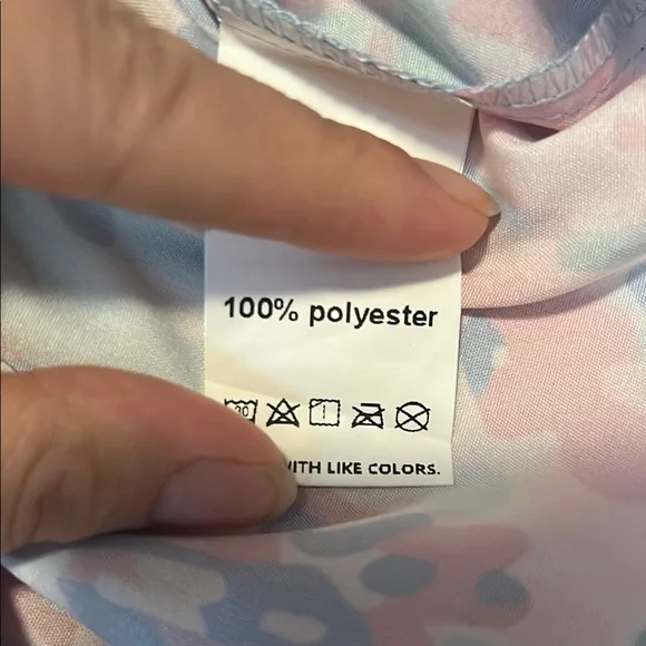 Lilly Pulitzer looking Pink and Blue V-Neck Blouse - Picture 7 of 7